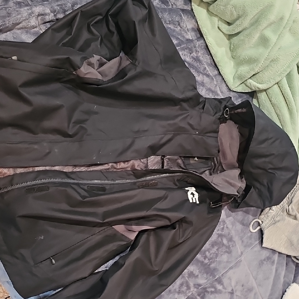 Eddie Bauer Black Hooded Raincoat for Men